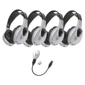 Ergoguys HIR-KT4 4 Person Infrared Stereo Mono Wireless Headphones Set