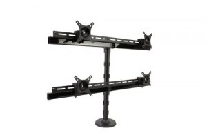 Peerless LCZ-4F4G30B Quad-monitor Desktop Mount For Grommet Installati