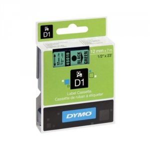 Dymo 45019 Black Print Green Tape, 12 X 23