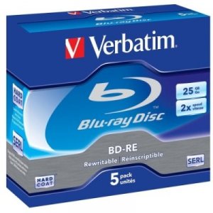 Verbatim 43615 Bd-re, , 25gb, 2x, Branded, 5pk Jewel Case, Taa