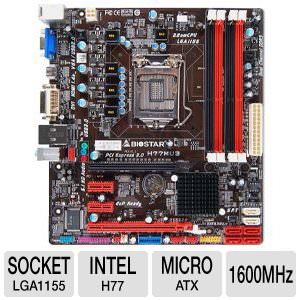 Biostar H77MU3 Mb  Core I7 I5 I3 H77 Lga1155 Ddr3 Sata Pcie Usb30 Mini