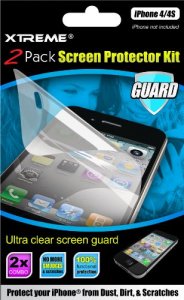 Xtreme 55211 Cable Screen Protector, Ultra Clear, Iphone 44s , 2pk