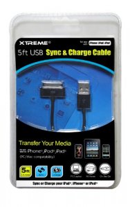 Xtreme 59901 Cable,5', Usb Sync  Charge Cable,black