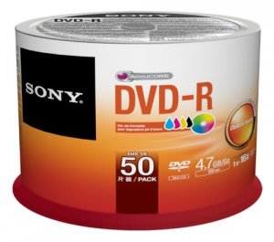 Sony 50DMR47PP 50 X Dvd R 4.7 Gb 120min 16x Printable Surface Spindle