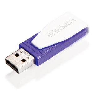 Verbatim 49816 Store 'n' Go Swivel Usb Flash Drive, , 64gb, Violet, Ta