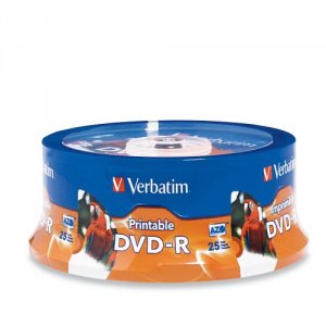 Verbatim 96191 Dvd-r, , 4.7gb, 16x, White Inkjet Printable, 25pk Spind