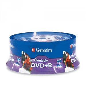 Verbatim 96190 Dvd+r, , 4.7gb, 16x, White Inkjet Printable, 25pk Spind