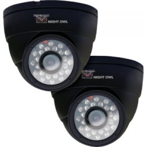 Night CAM-2PK-DM624-BA 2 Pack 600 Tvl Black Dome Camera   W  Audio 24 