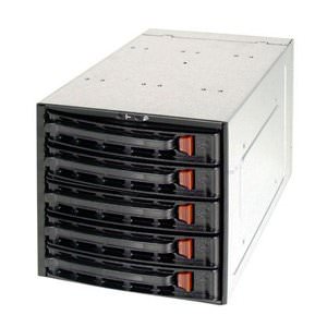 Supermicro CSE-M35T-1B Hard Drive Hot-plug Cage - 5 X Hot-swap - 3.5-i