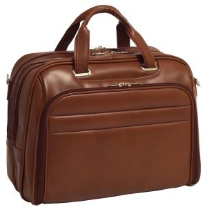 Mcklein 86594 Springfield  Brown Checkpt Friendly17in Laptop Case