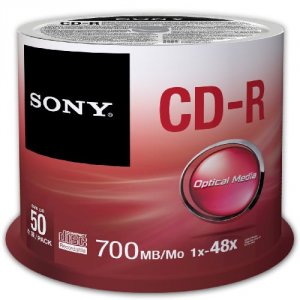 Sony 50CDQ80SP Disc Cd R 80 Min Branded 50 Pk Spindle 48x