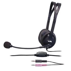 Cyber AC-400MV Oem 7ft Stereo Headset With Boom Mic Cord Noise Cancel 