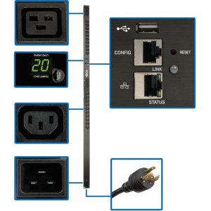 Tripp PDUMNV20HVLX , Pdu, Single Phase Monitored, 3.2-3.7kw 208230v Ou