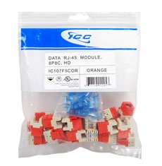 Cablesys ICC-IC107F5COR Icc Icc-ic107f5cor Module, Cat 5e, Hd, 25 Pk, 