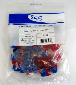 Cablesys ICC-IC107F6CBL Icc Icc-ic107f6cbl Module, Cat 6, Hd, 25pk, Bl