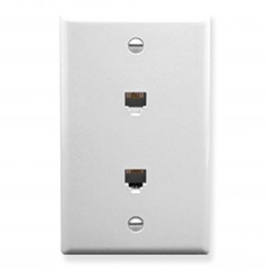 Cablesys ICC-IC630E66WH Wall Plate- 2 Voice 6p6c- White