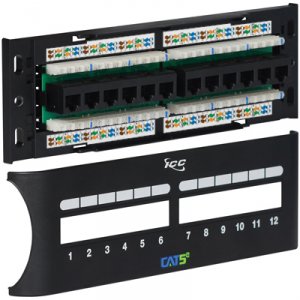 Cablesys ICC-ICMPP12F5E Icc Icc-icmpp12f5e Patch Panel, Cat 5e Front, 