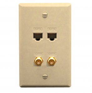 Cablesys ICC-ICRDS2F5IV Faceplate Idc 2 Data And 2 F Type Ivory