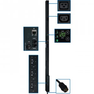 Tripp PDU3VN3H50 , Pdu, 3 Phase Monitored, 12.6kw, 208v, 30 C13, 6 C19