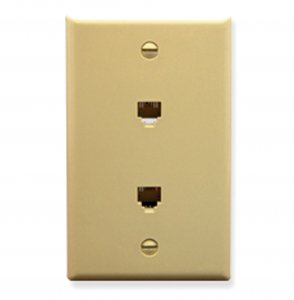 Cablesys ICC-IC630E66IV Wall Plate- 2 Voice 6p6c- Ivory