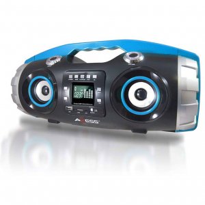 Axess PBBT2709BL Portable Bluetooth Fm Radio Cd Mp3 Usb Sd Heavy Bass 