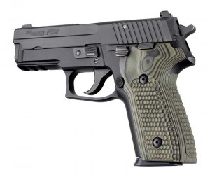 Hogue 28138 Sig Sauer P228 P229 Da Sa Piranha G10 Gmascus Green Lava