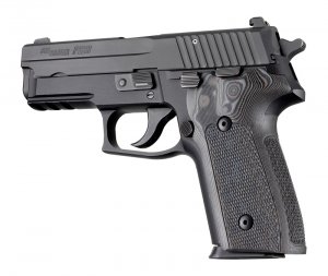 Hogue 28177BLKGRY Sig Sauer P228 P229 Da Sa Checkered G10 Gmascus Blac