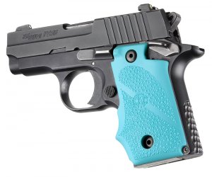 Hogue 38004 Sig Sauer P238 Rubber Gripfinger Grooves Aqua