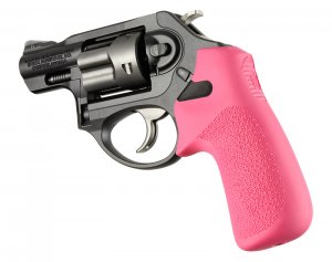 Hogue 78037 Ruger Lcr No Finger Groove Rubber Tamer Cushion Grip Pink