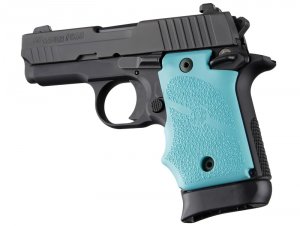 Hogue 98084 Sig Sauer P938 Ambi Safety Rubber Gripfinger Grooves Aqua