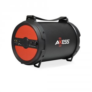 Axess SPBT1040RD Portable Bluetooth 2.1 Hi-fi Cylinder Loud Speaker Bu