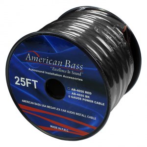 American AB1/025B 0 Gauge Black 25 Ft. Roll(ab4655bk25ft)