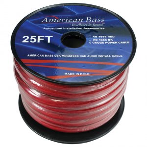 American AB1/025R 0 Gauge Red 25 Ft. Roll(ab4655rd25ft)