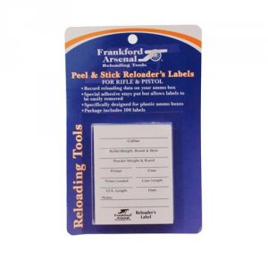 Battery 202364 Frankford Pistol And Rifle Reloader's Labels  100 Pack