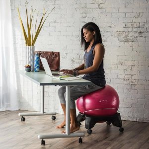 Gaiam 562390 Backless Balance Ball Chair Fuchsia