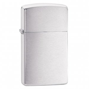 Zippo 1600Z Windproof Slim Lighter - Brushed Chrome Finish