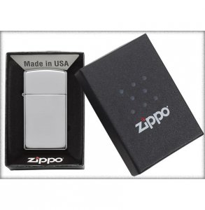 Zippo 1610 Windproof Lighter Slim High Polish Chrome -