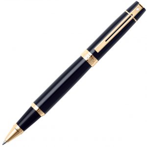 Cross E1932551 Sheaffer 300 Glossy Black W Gold Trim Rollerball Pen