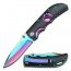 Elk ER134RB Folding Knife Rainbow Frame Black Overlay Elk Cutout