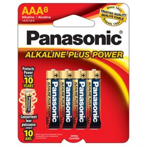 Panasonic AM4PA8B Alkaline Aaa Plus Power Batteries - 8 Count