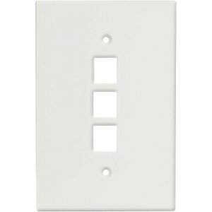 Channel J-3GOLA Single Gang Oversized Wallplate  3 Inserts  Light Almo