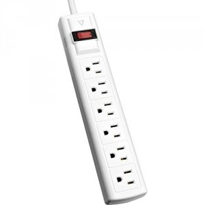 V7 SA0608W 6-outlet Surge Protector 900j