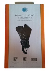 At TR1909B Att(r)  Corded Trimline Phone With Caller Id (black)