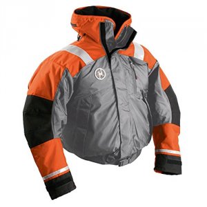 First AB-1100-OG-L Ab-1100 Flotation Bomber Jacket - Orangegrey - Larg