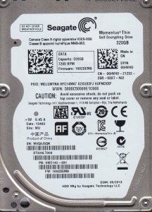 Seagate 9WC142 Momentus Thin 320gb Sata300 7200rpm 16mb 2.5