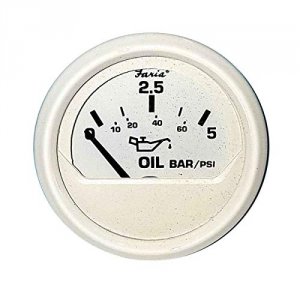 Faria 13103 Faria 2 Oil Pressure Gauge (5 Bar) Metric - Dress White