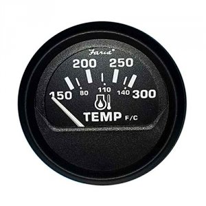 Faria 12855 Faria 2 Oil Temp Gauge (140-320 F) - Euro Black