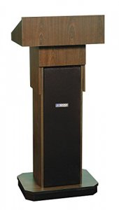 Amplivox W505A-WT Executive Adj Column Lectern - Non Sound