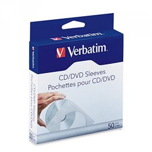 Verbatim 70126 Cddvd Paper Sleeves-with Clear Window 50pk