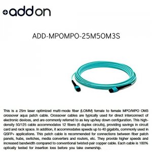 Addon ADD-MPOMPO-25M5OM3S This Is A 25m Mpo (female) To Mpo (female) 1